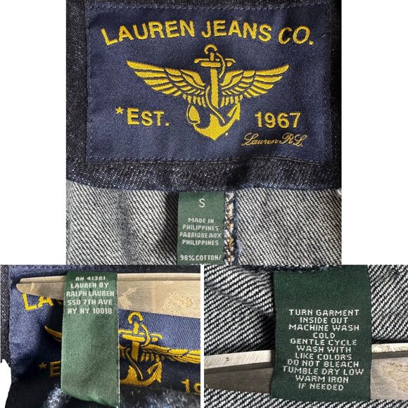 Ralph Lauren Denim Military Style Vest S Double Breasted Gold Buttons 1967 Desig - Picture 4 of 13